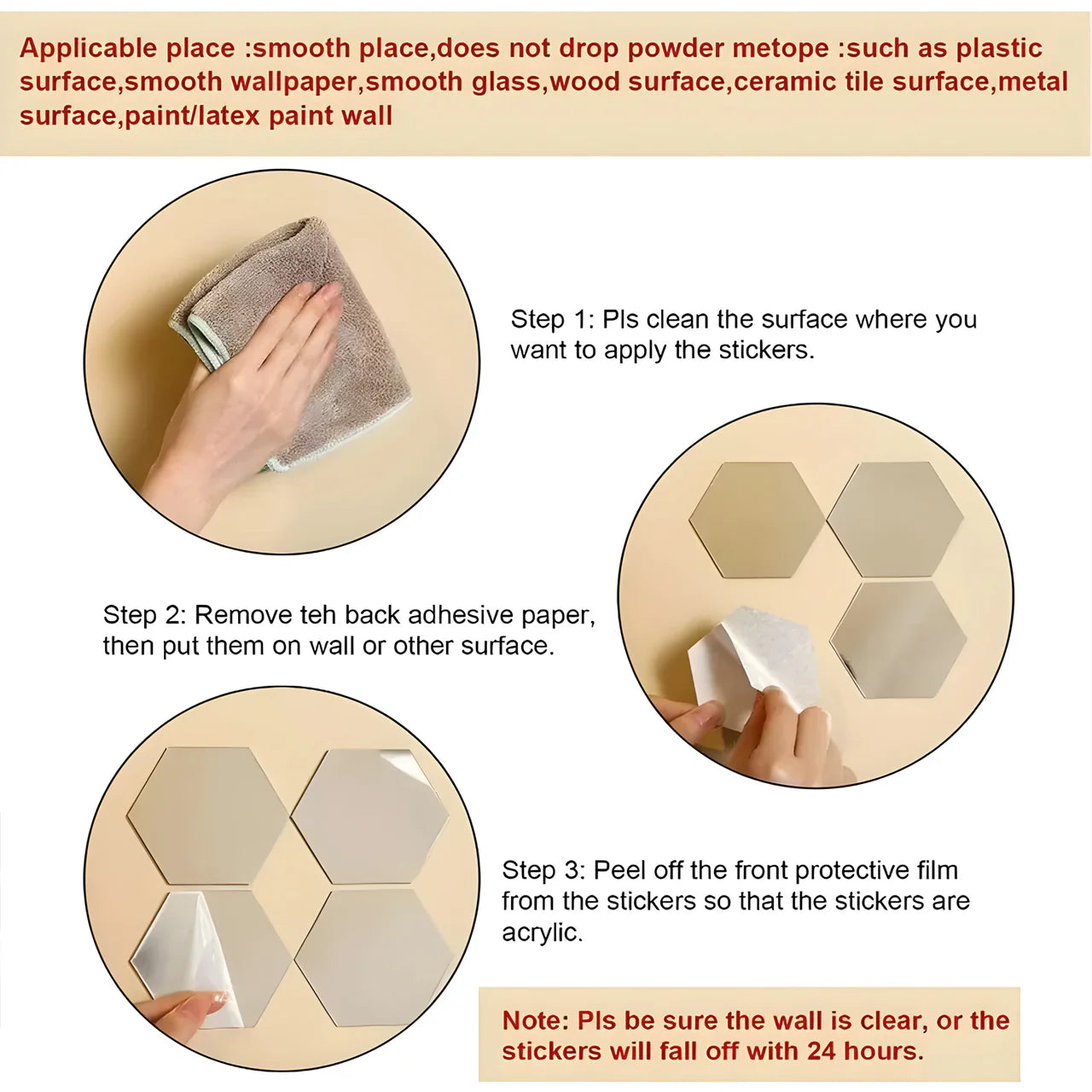 Mirror World Set Of Mirror Stickers (Buy Set of 20 Get 20 Set FREE)