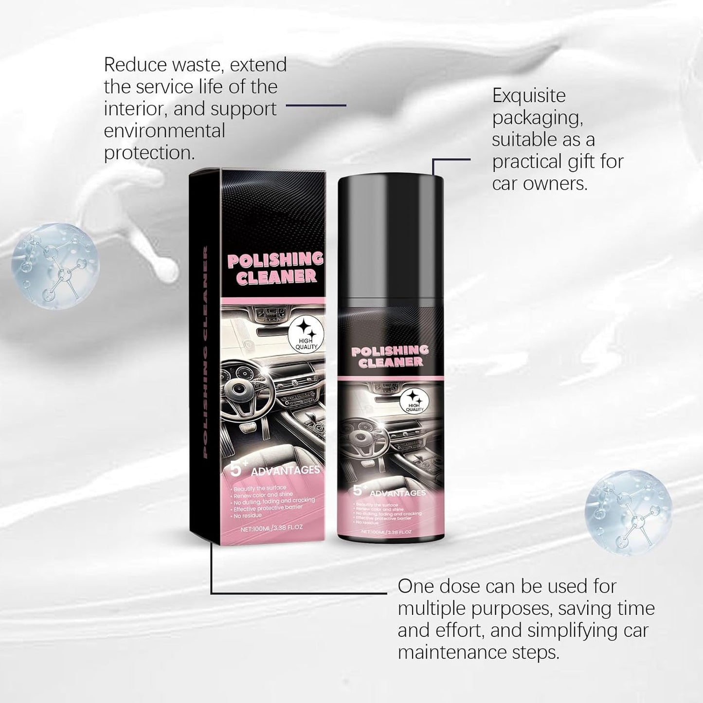 All Purpose Polishing Car Cleaner Spray (Buy 1 Get 1 Free)