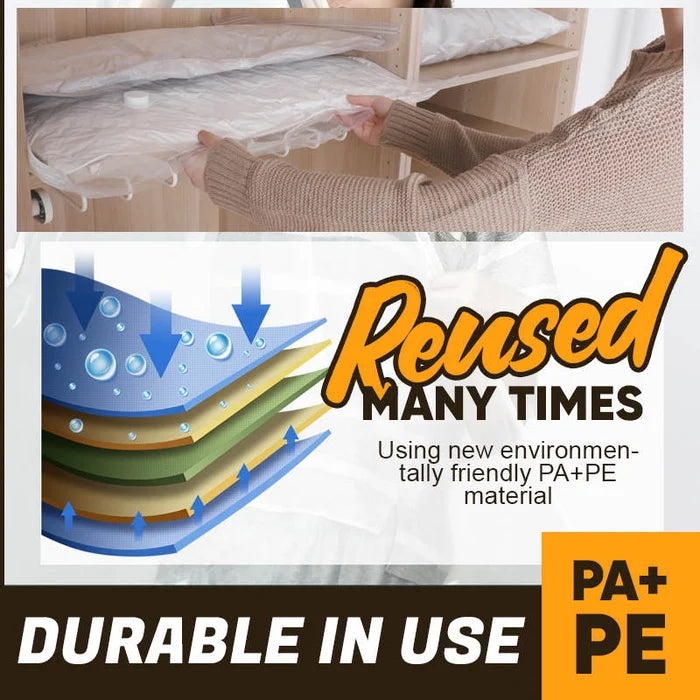 Space Saver Reusable Vacuum Storage Bags (With Free Vacuum Pump)