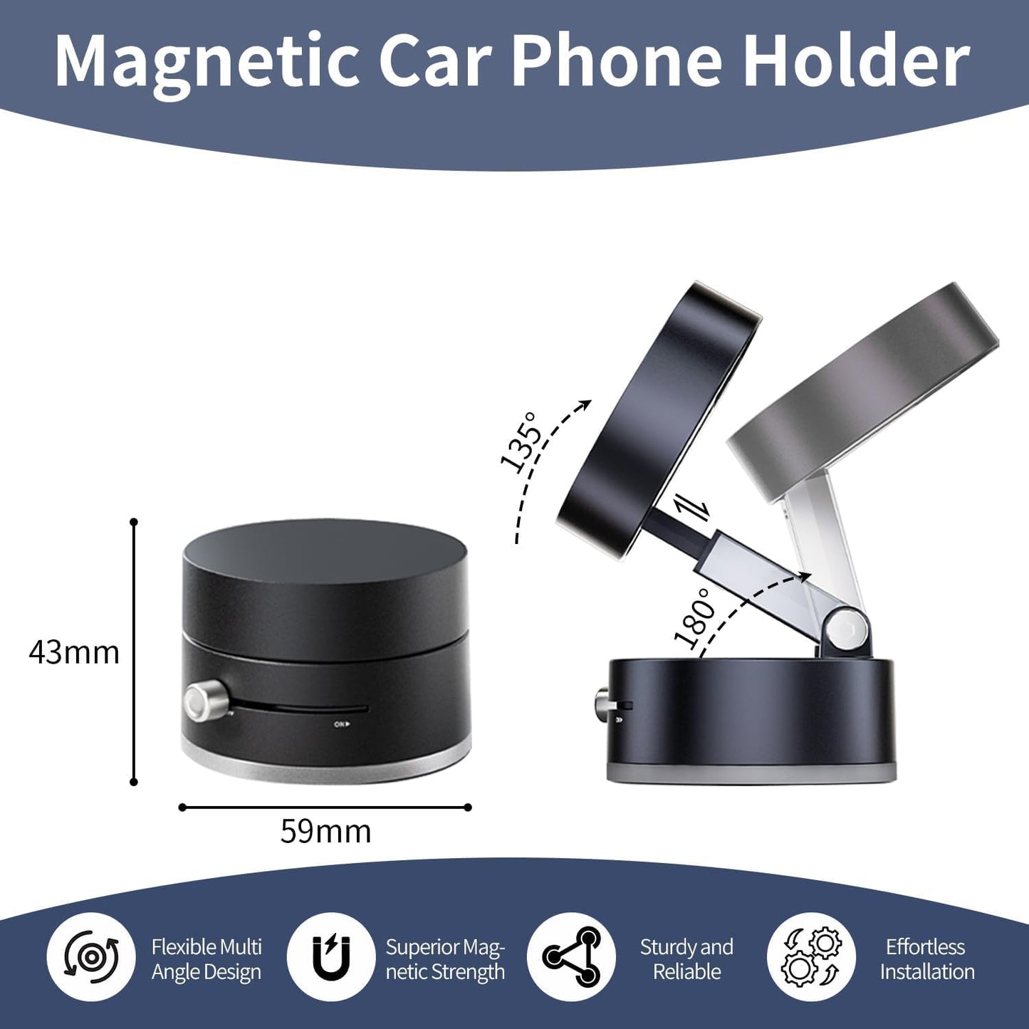 Smart Vacuum Magnetic Phone Holder (With 1 Year Warranty)