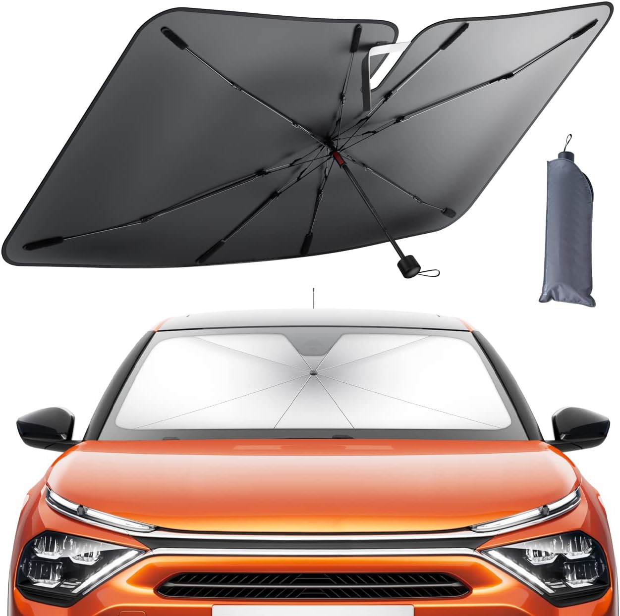 SunBlock NanoCool Car Sunshade Umbrella (Free Carry Bag)