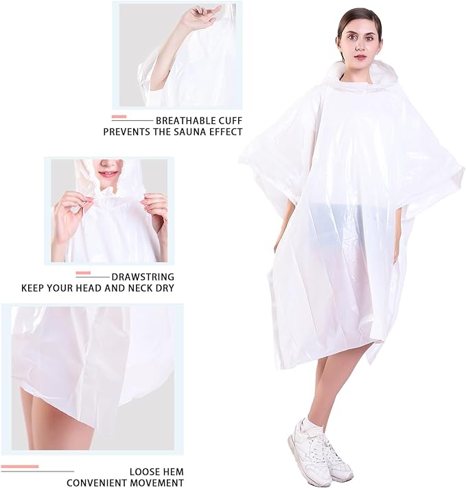 Reusable Rain Ponchos Card (Family Pack of 5)