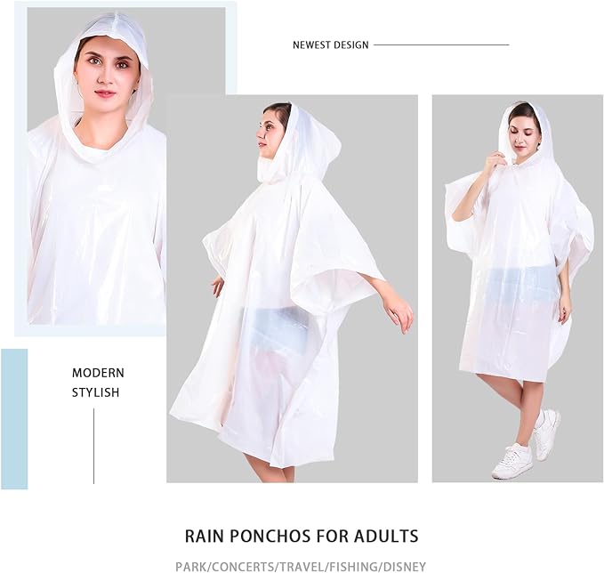 Reusable Rain Ponchos Card (Family Pack of 5)