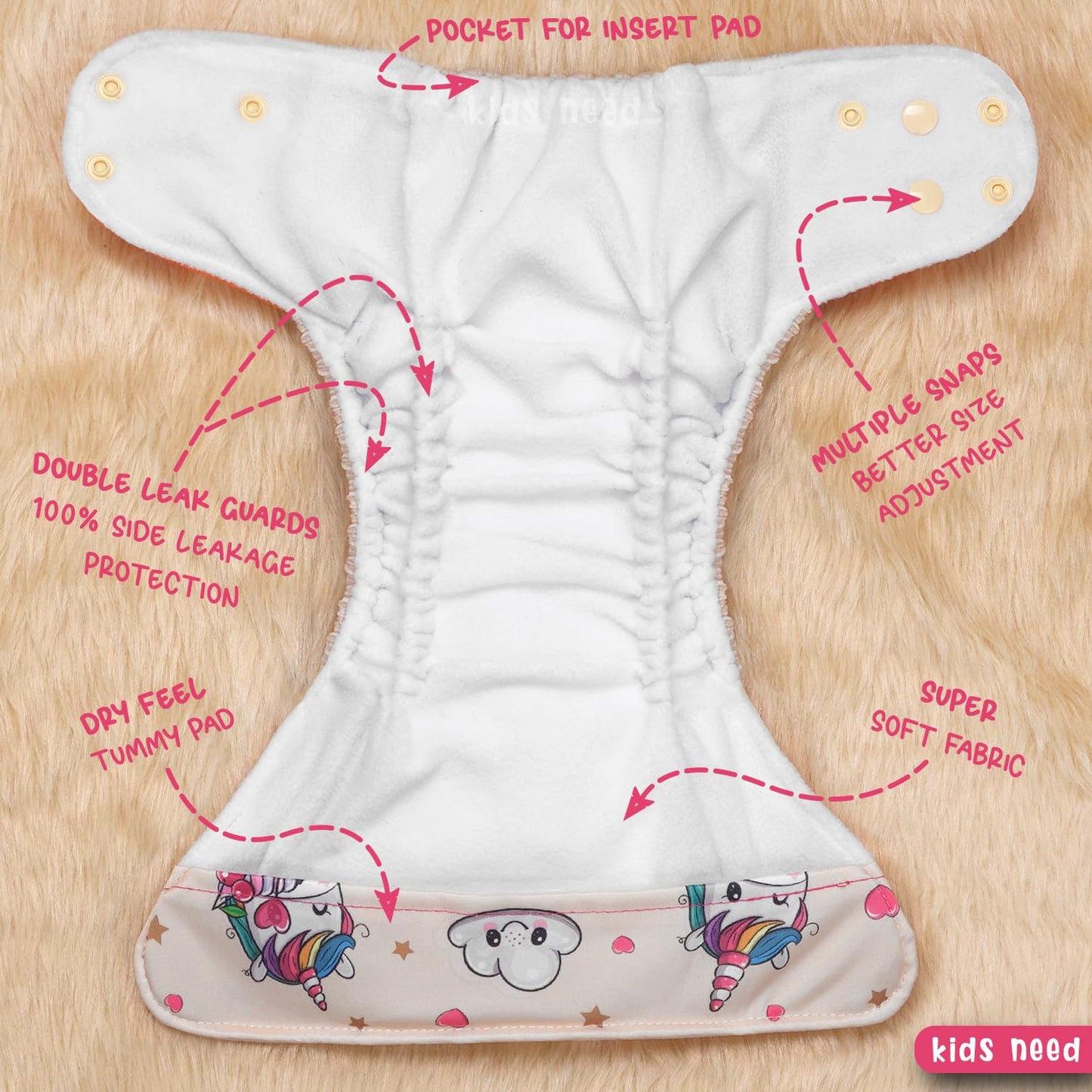 Leakage-Proof Reusable Cloth Diapers (Buy 1 Get 1 Free)