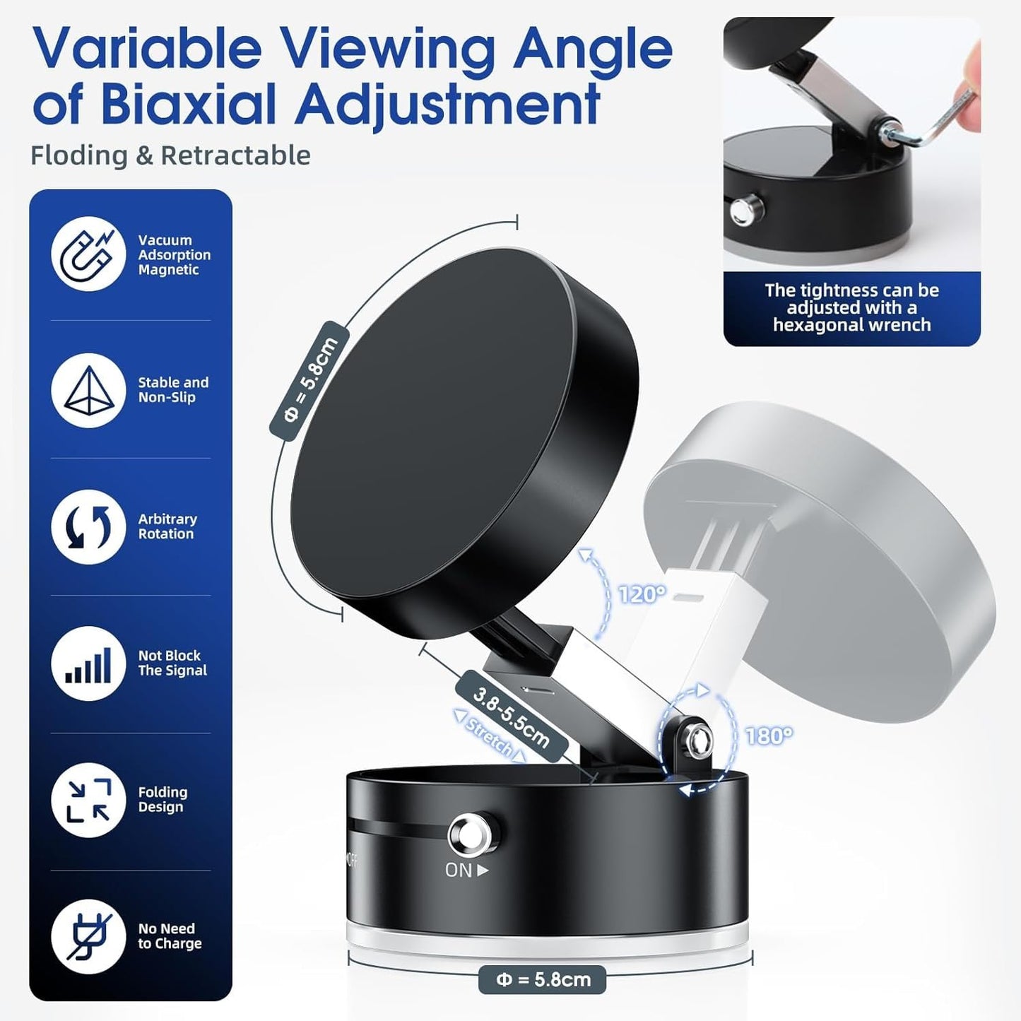 Smart Vacuum Magnetic Phone Holder (With 1 Year Warranty)