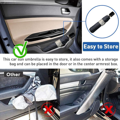 SunBlock NanoCool Car Sunshade Umbrella (Free Carry Bag)