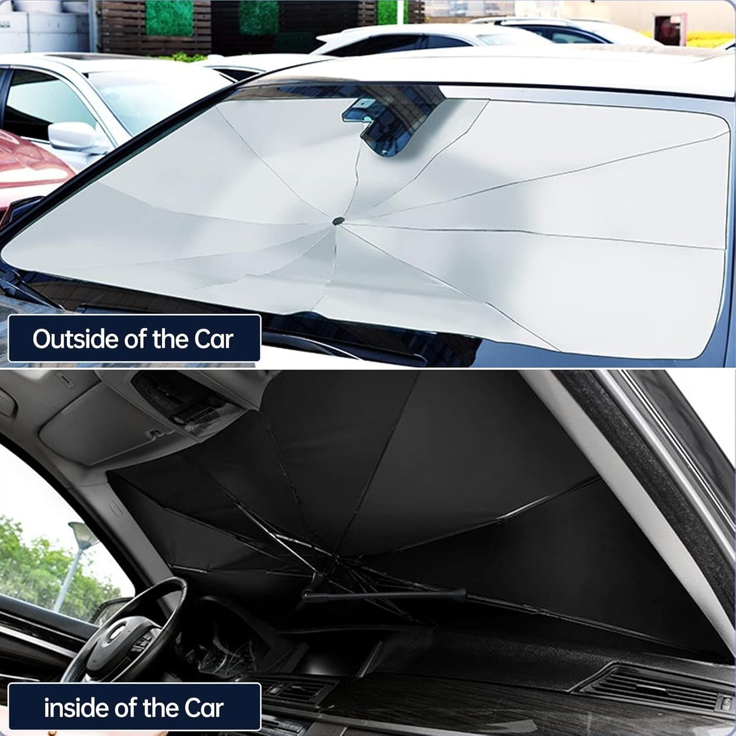 SunBlock NanoCool Car Sunshade Umbrella (Free Carry Bag)