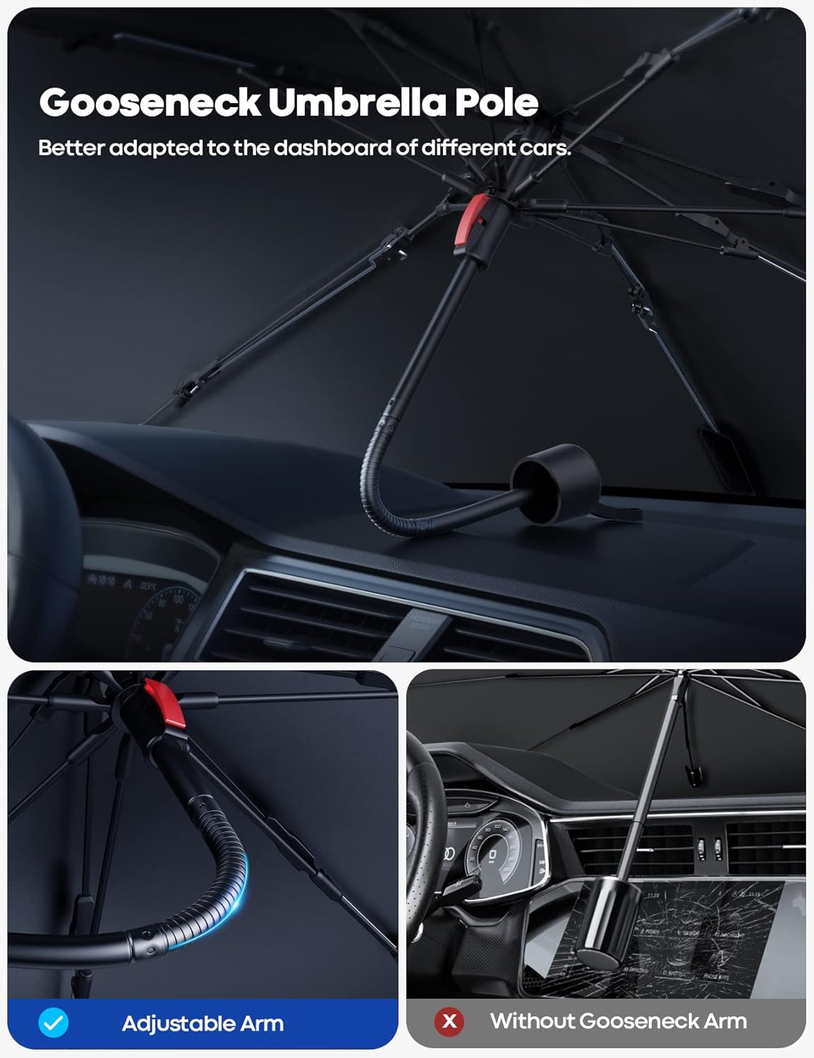 SunBlock NanoCool Car Sunshade Umbrella (Free Carry Bag)
