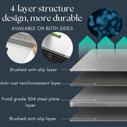 Versatile Stainless Steel Cooking Board