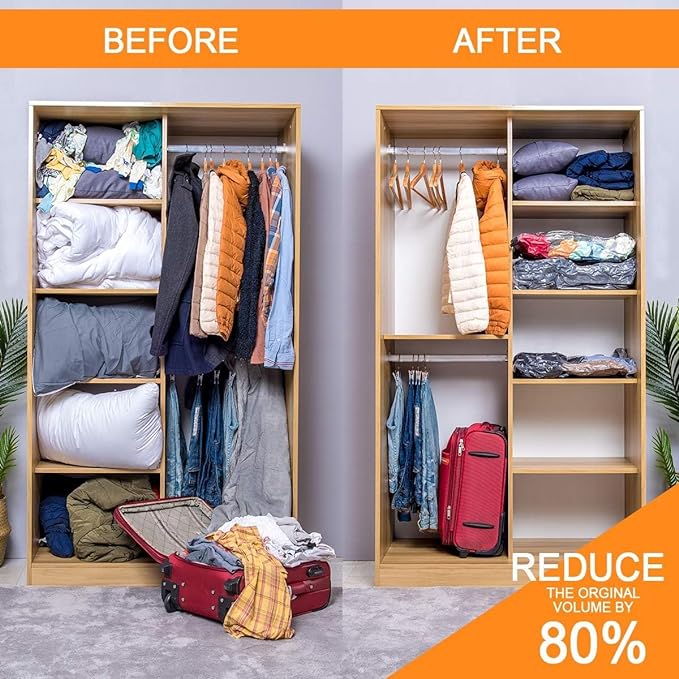 Space Saver Reusable Vacuum Storage Bags (With Free Vacuum Pump)