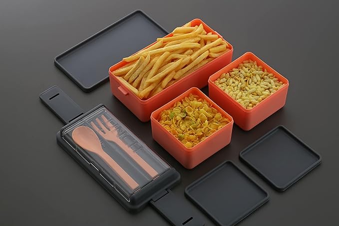 Japanese Style 2-storey Bento Box (Free Spoon and Fork Set)