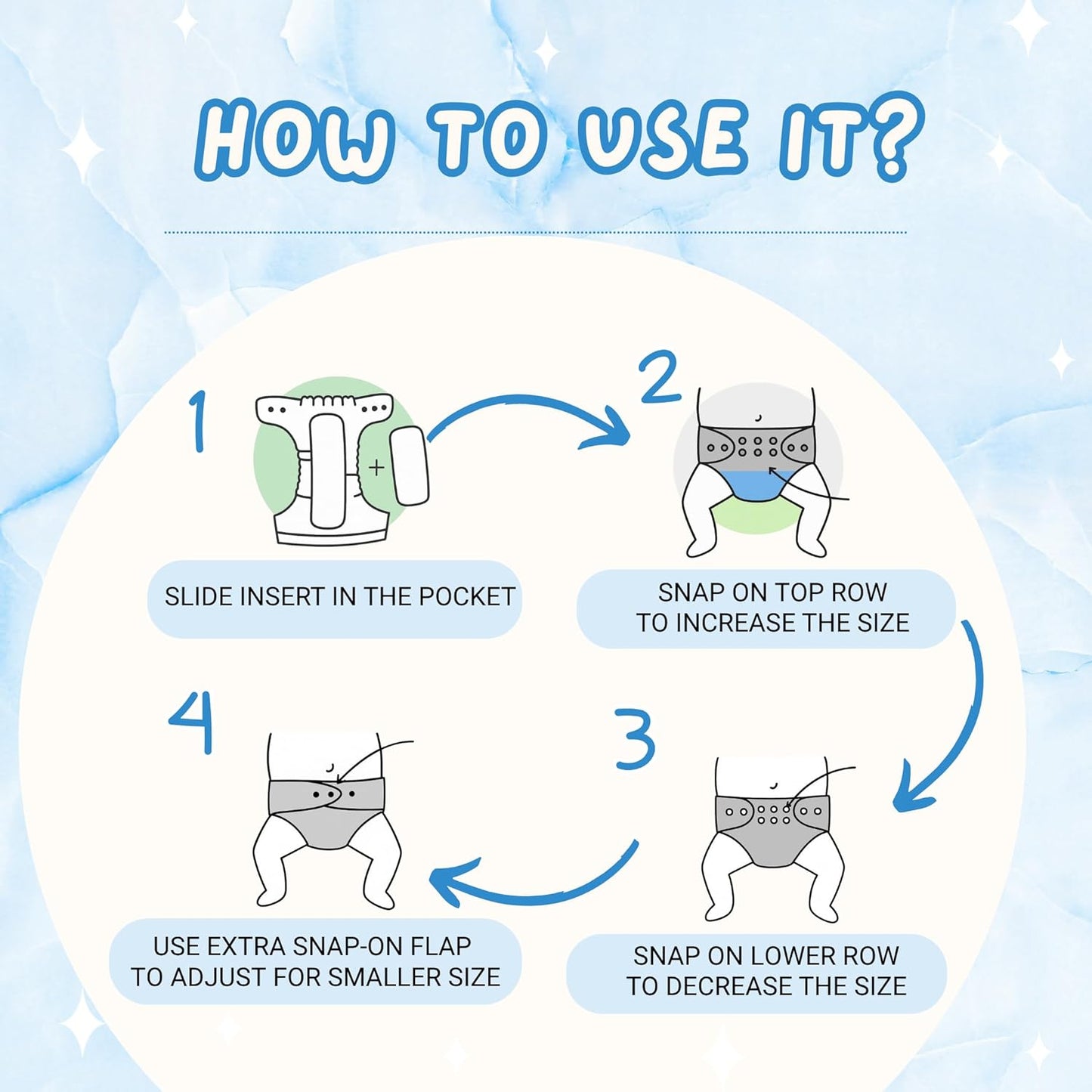 Leakage-Proof Reusable Cloth Diapers (Buy 1 Get 1 Free)