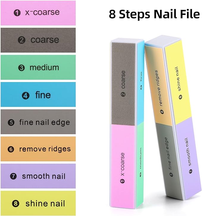 8 Ways Nail Files Manicure and Pedicure (Buy 1 Set Get 1 Free)