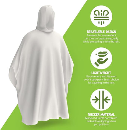 Reusable Rain Ponchos Card (Family Pack of 5)