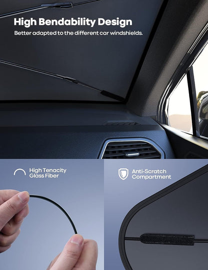 SunBlock NanoCool Car Sunshade Umbrella (Free Carry Bag)