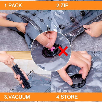 Space Saver Reusable Vacuum Storage Bags (With Free Vacuum Pump)