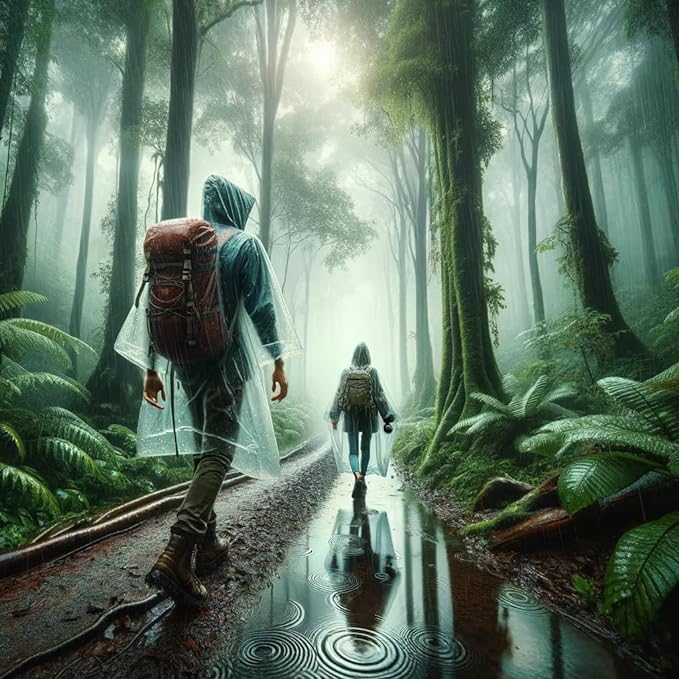 Reusable Rain Ponchos Card (Family Pack of 5)