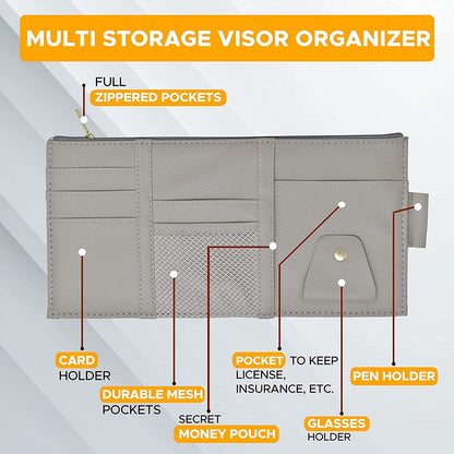 Multi-Purpose Car Visor Organizer