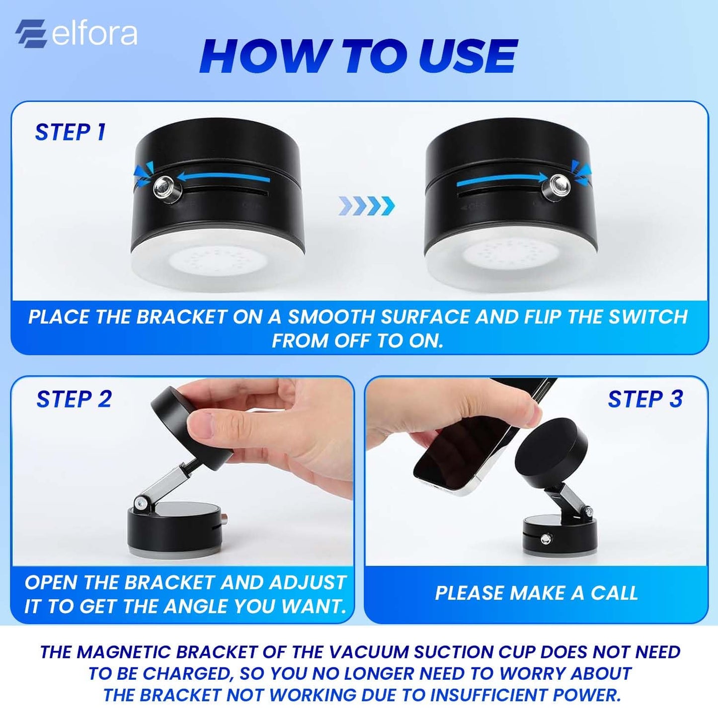 Smart Vacuum Magnetic Phone Holder (With 1 Year Warranty)