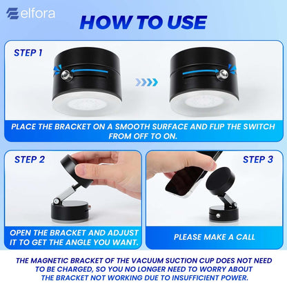 Smart Vacuum Magnetic Phone Holder (With 1 Year Warranty)