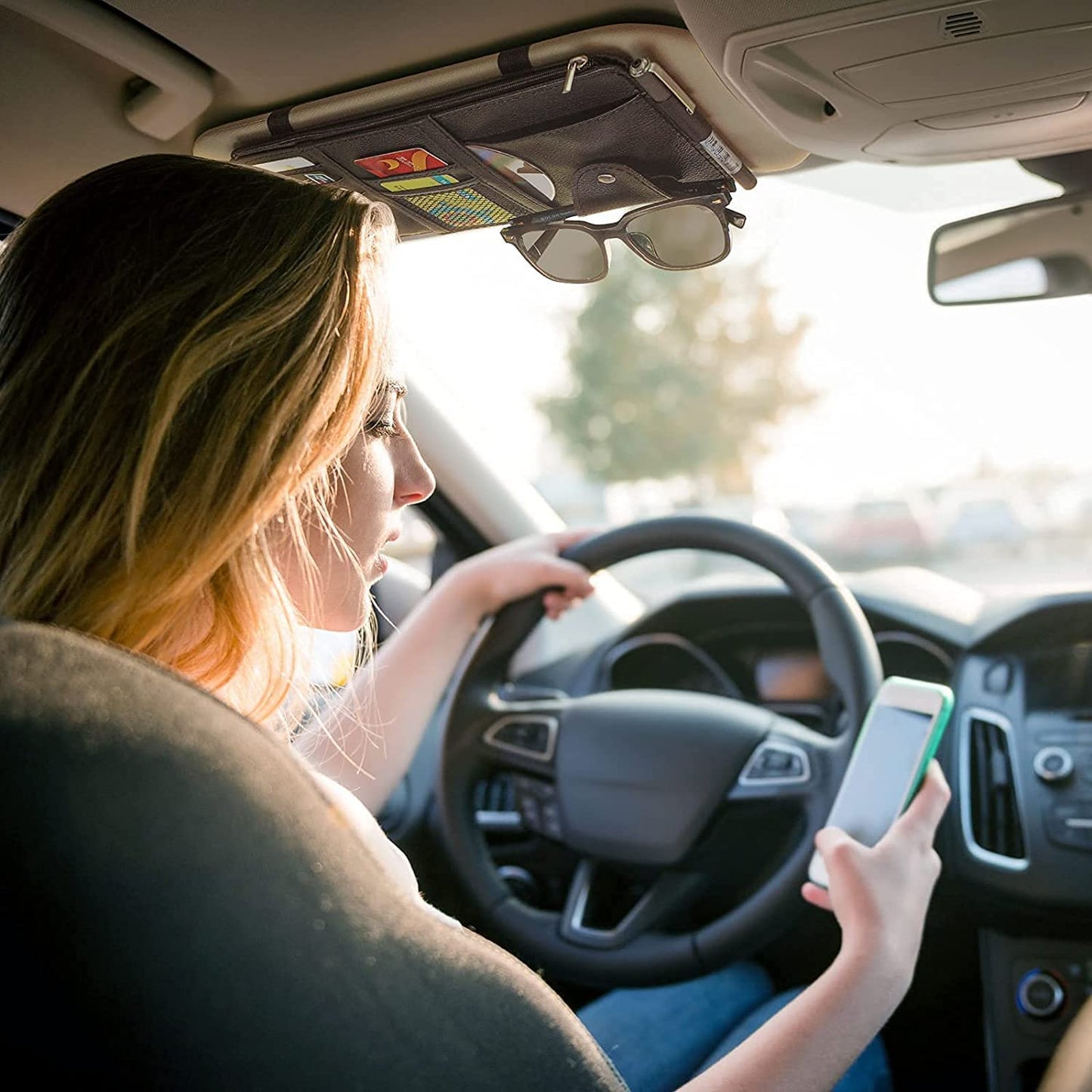 Multi-Purpose Car Visor Organizer