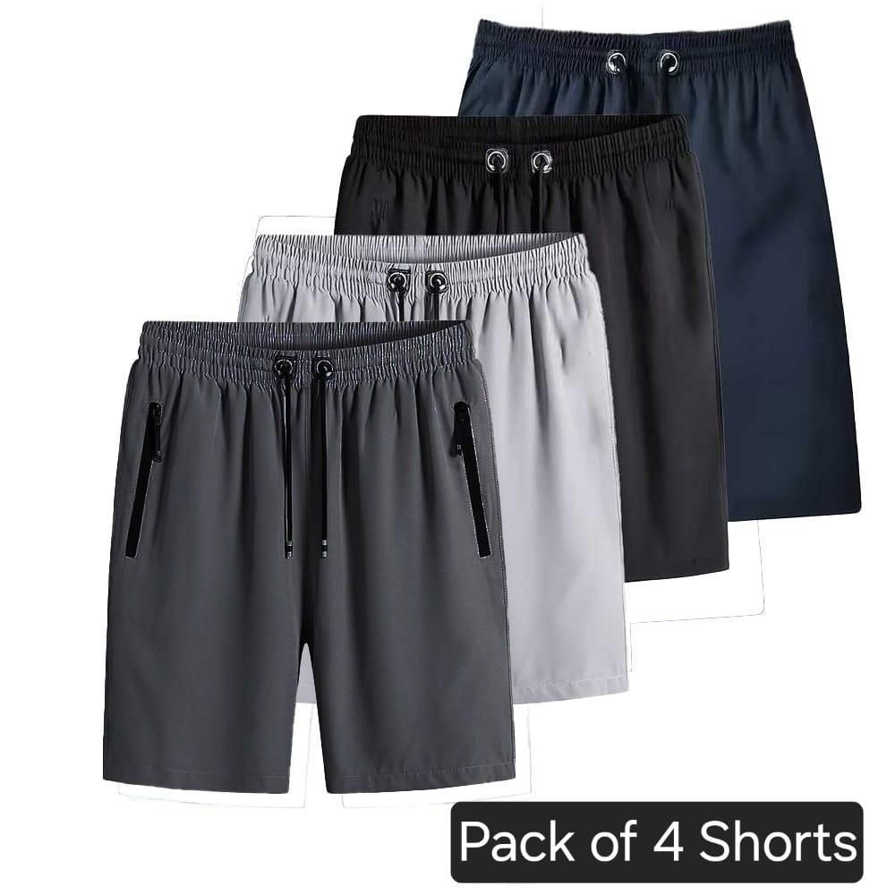 Men's Trendy Stretchable Cotton Shorts (Pack of 4)