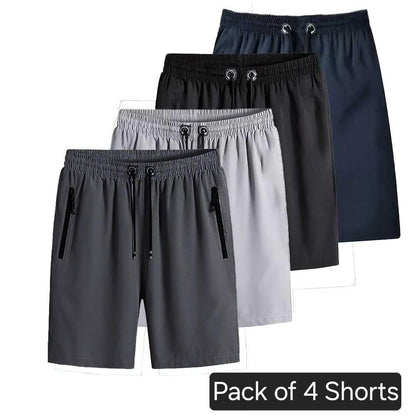 Men's Trendy Stretchable Cotton Shorts (Pack of 4)