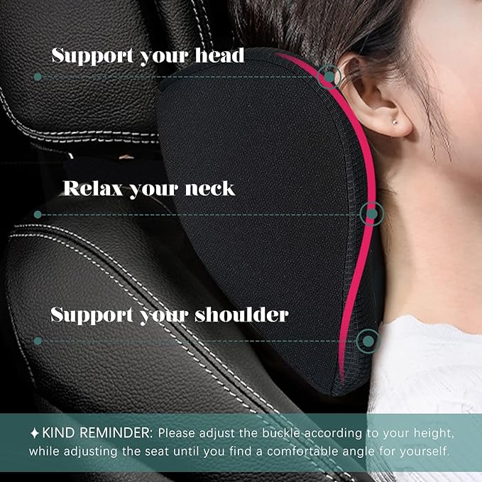 Car Neck & Shoulder Pillow (Free Strap Included)