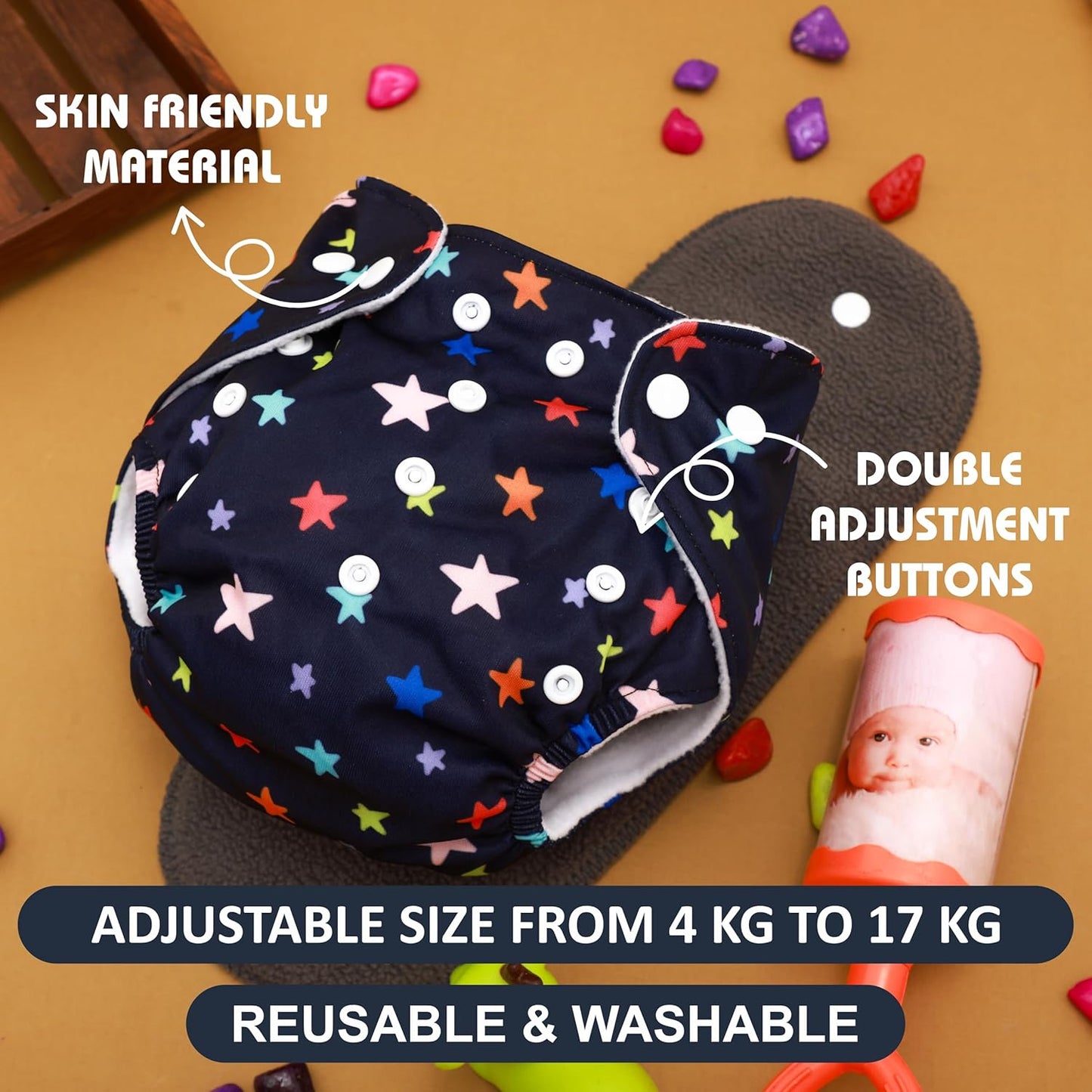 Leakage-Proof Reusable Cloth Diapers (Buy 1 Get 1 Free)