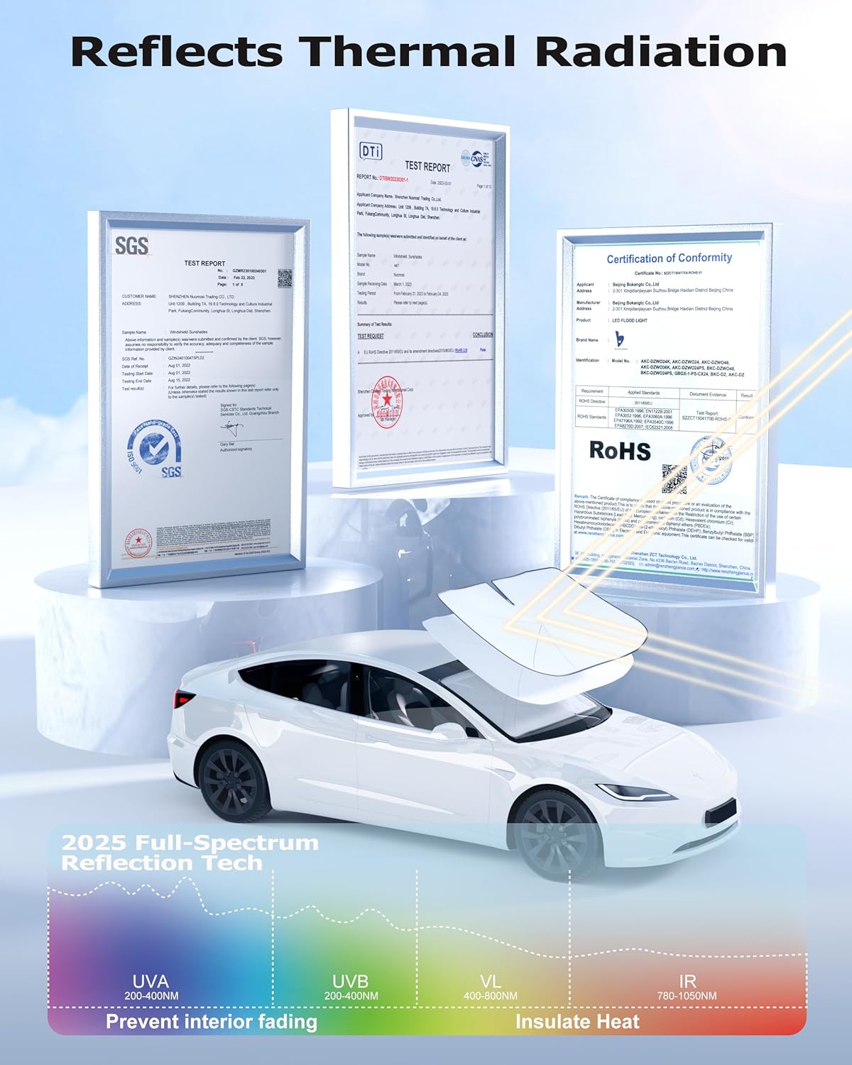 SunBlock NanoCool Car Sunshade Umbrella (Free Carry Bag)