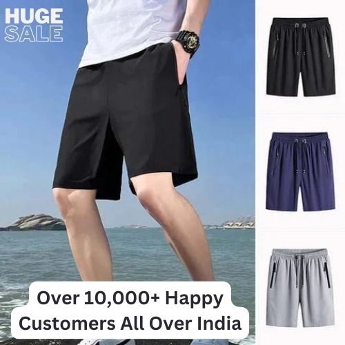 Men's Stretchable Cotton Shorts (Pack of 3)